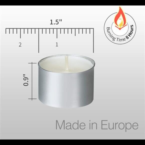 Unscented Tealight Candles - 100 Pack, 8hr Smokeless White Votive Candles - Picture 2 of 7